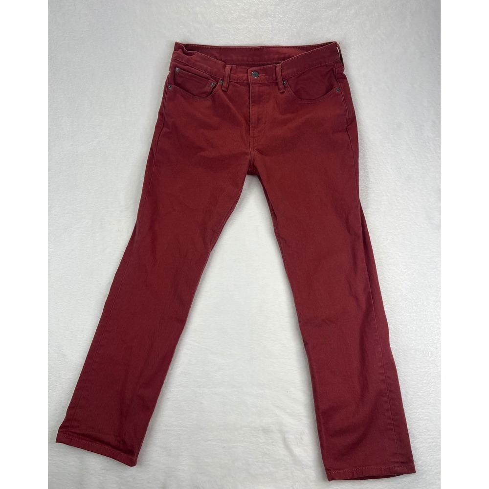 Levi Strauss 511 Slim Fit Red Denim Jeans Mens W34‎ L29 Casual Chinos Pants